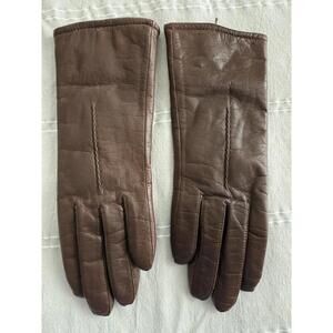 Fownes  leather Driving gloves Lined women Brown Soft Vintage Size 7